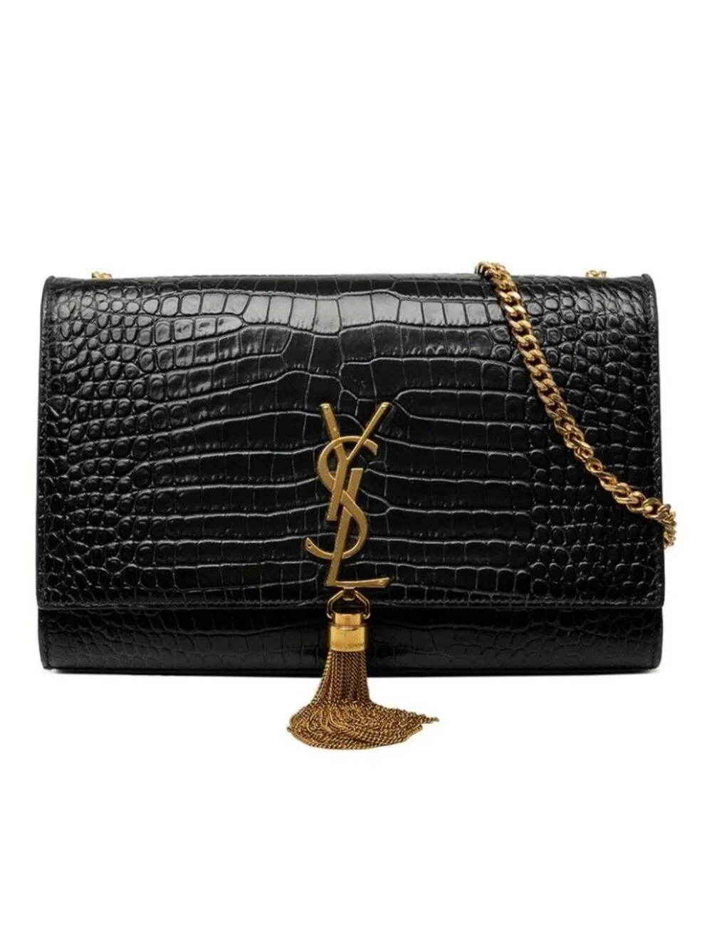 Saint Laurent YSL Logo Croco Shoulder